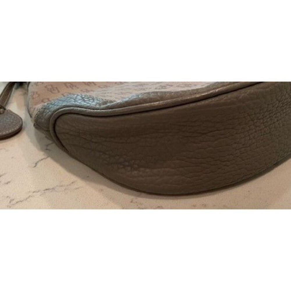 DOONEY AND BOURKE Textured Fabric Taupe/Grey Shoulder Purse Zipper Top - Picture 6 of 8